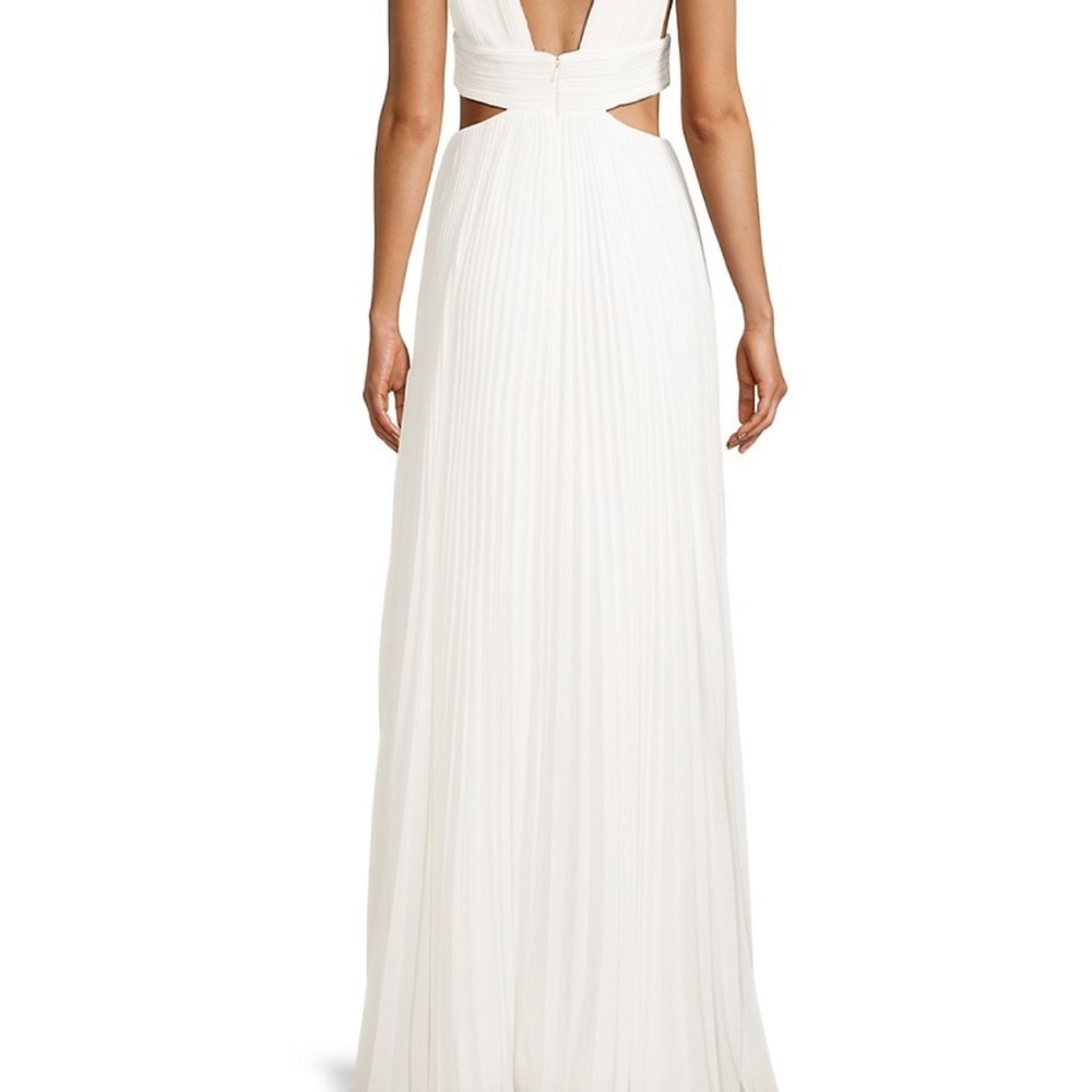 White pleated maxi dress